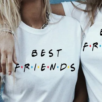 Sunfiz YF Najboljšimi Prijatelji Grafični Tees Ženske 80sT-shirt 90. letih Moda Grunge T Shirt Najstniških Tshirt Prijatelji Tv Oddaje Kratek Rokav