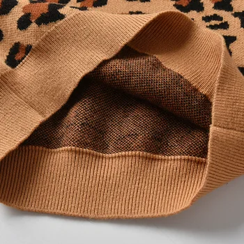 Pozimi Baby Dekle Pleteni Pulover Baby Leopard Pulover Otrok Dolgimi Rokavi Pulover Jopica Za Malčke Oblačila