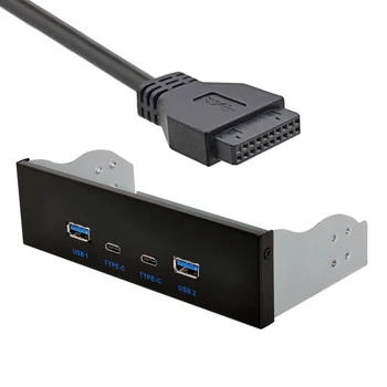 USB C Hub Disketni Pogon na Sprednji Plošči 2 Vrat USB 3.0 + 2 Vrat USB 3.1 Tip C 20 Pin Priključek Za pasov 5,25