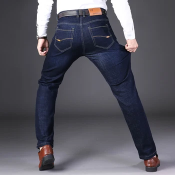 VROKINO blagovne Znamke 2020 Moške Hlače Jeans Poslovnih Prosti čas Slim Fit Elastično Silo Naravnost Kavbojke Moški Modro Črne Hlače 42 44