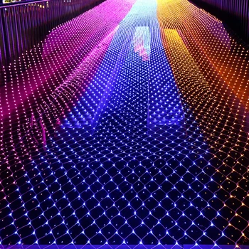LED Neto Očesa Niz Luči 1.5x1.5M 3x2M 6x4M 8 načini 220V Pravljice, Okrasne Lučke za Božična Poroka Square Park Dekoracijo