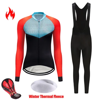 Toplotne runo kolesarski dres 2021 zimske ženske nastavite ženska oblačila kolo triatlon obleko kolesarska oblačila enotno obleko skinsuit