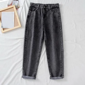 KANCOOL Vroče Prodajo Visoko Pasu Svoboden Udobno Jeans Za Ženske Plus Velikost Modi Priložnostne Naravnost Hlače Fant Oprati Kavbojke