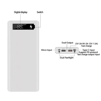 Hitro Polnjenje Različica 5V Dvojno USB, 8*18650 Moči Banke Primeru Mobilni Telefon, Polnilnik, QC 3.0 DIY Lupini 18650 baterijo Držalo za Polnjenje Box
