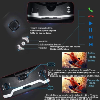 VR Shinecon Viar Čelada, Očala 3D Navidezna Resničnost, Slušalke Za iPhone, Android Pametni telefon Pametni Telefon zaščitna Očala, Čelade Daljnogled