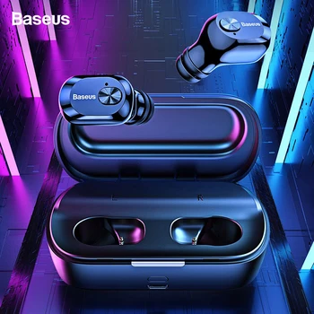 Baseus W01 TWS Bluetooth 5.0 Res Brezžične Slušalke Slušalke-Mini Brezžična Čepkov Z Mikrofonom za Prostoročno uporabo Slušalke Za iPhone Xiaomi
