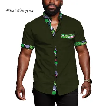 Afriška Oblačila Vzročno Stranka Moških Kratek Rokav Vrhovi Tees Dashiki Moških Top Majica Riche Afriške za Moške Tiskanja WYN723