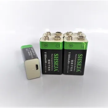 2pcs 1180mAh 9V baterija, USB, Li-ionska baterija instrument igrača baterija za ponovno polnjenje z Mikro USB kabel za polnjenje