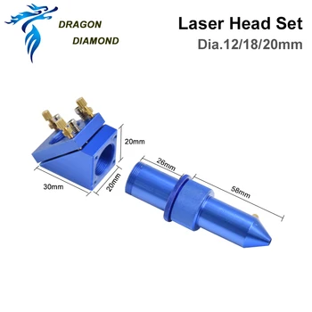 K40 Serije:CO2 laser Glavo iz Dia.12/18/20mm FL 50,8 mm Laser Graverja Za leto 2030 4060 CO2 Laser Graviranje Rezanje