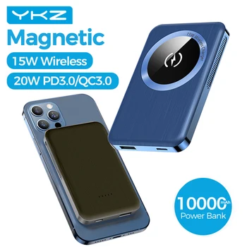 YKZ 15W Brezžični Polnilnik Moči Banke 10000mAh Ultra-tanek PD Hitro Polnjenje MagSafe Magnet Mini Powerbank za iPhone 12pro Mini Max