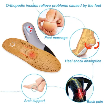 Usnje ortopedije vložek za Ravno Noge Podpora Narti ortopedski čevlji edini Vložki za noge, primerna moške, ženske, Otroke, O/X Nogo