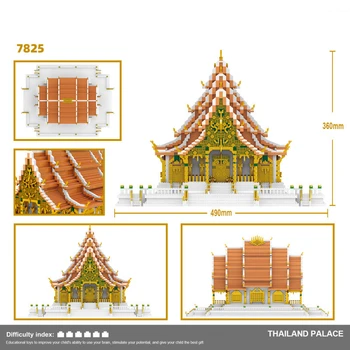 9846pcs Tajska Palace Arhitekturni Model Zelo Težko Zbiranje Igrač za Odrasle Mikro-Diamond Delcev, gradnikov