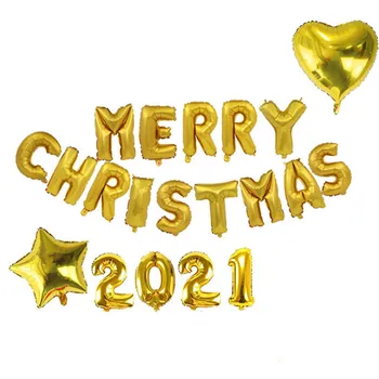 18pcs Srečno Novo Leto 2021 Zlato/Iver Folija Baloni Novega Leta Predvečer Stranka Dekor Navidad 2020 Darilo Vesel Božič Ballon Dekoracijo