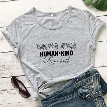 Človeške Vrste je Tako T-shirt Smešno prijazni Znakovni Jezik Tshirt Priložnostne Ženske Grafični Prijaznost Zadevah Tee Rokavi Top Dropshipping