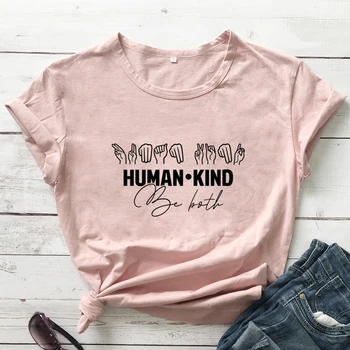 Človeške Vrste je Tako T-shirt Smešno prijazni Znakovni Jezik Tshirt Priložnostne Ženske Grafični Prijaznost Zadevah Tee Rokavi Top Dropshipping