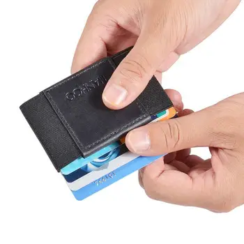Minimalističen Slim Denarnice Moških Imetnika kartice Mini Torbica pravo Usnje Poslovne ID Kartico Organizator Elastična Carte Imetnik Kreditne Kartice
