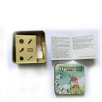 DIY Kocke Zgodba Kocke namizna Igra Pripoveduje Zgodbo Družine Puzzle Igro Predstavljajte si, Darilo Za Otroke Kovinski Škatli