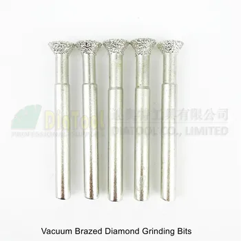 DIATOOL Kolenom 6 mm 5pcs Vakuumske Brazed Diamond Brušenje Glav #7 Bitov Burs