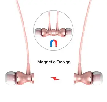V Uho Žično Čepkov Magnetnih Kovin Stereo Slušalke za Tek Mic