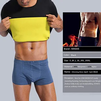 2020 Moški Body Shaper TShirts za hujšanje, Neoprenske Bodysuits Vadbo Trebušnih Pasu Trener črno telovnik T-Majice moške Shapewears