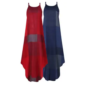 VONDA Poletni Mozaik Obleko 2021 Ženske Seksi brez Rokavov Dolgo Maxi Obleke Plus Velikost Bohemian Vestidos Femme Plaži Sundress