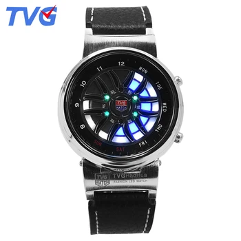 Moške ure quartz Nepremočljiva Edinstveno LED zaslon Silikonski Pašček digitalnega Čas TVG X6 Moda iz Nerjavečega jekla človek ura darilo