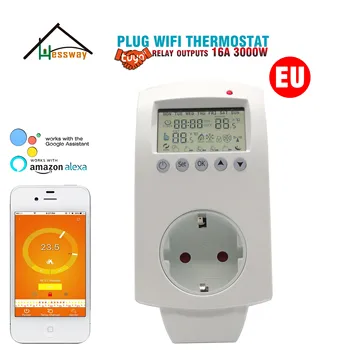 16A programabilni WIFI termostat vtič v vtičnico EU za električna talna ogrevanja