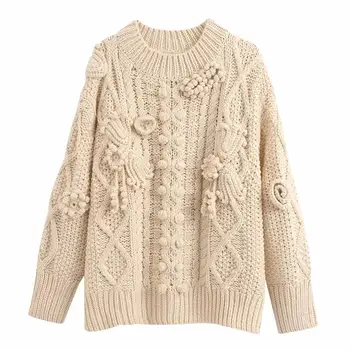 ZA 2019 nove Zimske jesen beli pleteni pulover ženske puloverju Priložnostne ohlapen pulover ženske skakalec oblačil žensk jersey