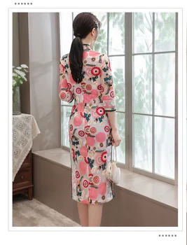 Kitajski slog Cheongsam vezenje cvetlični poroko qipao stranke obleke