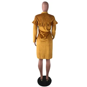 Ženske 's Fashion Udobno Tkanine Zadrgo Design Plus Velikost Ruffle Preplete Plašč, Jakne Dolgo Vrhnja oblačila & Coats Priložnostne