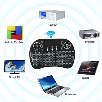 Etmakit Mini Osvetljen Brezžično Tipkovnico BK8 S Sledilno Multimedijske Tipke Keyset Za PC Pad Android/Google TV Box HTPC IPTV PS3 N