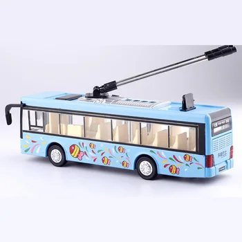 Otroci Igrače Zlitine Turistični Avtobus Model 1/32 trolejbusov Diecast Tramvaj Avtobus Vozil Avto Igrača z Light & Sound Zbirk