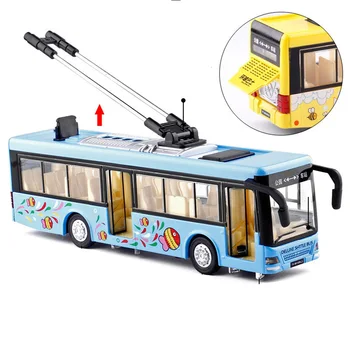 Otroci Igrače Zlitine Turistični Avtobus Model 1/32 trolejbusov Diecast Tramvaj Avtobus Vozil Avto Igrača z Light & Sound Zbirk