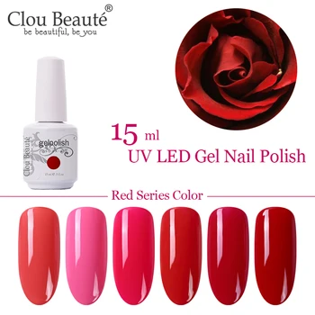 Clou Beaute Rose red 64 Barve Soak Off UV LED Gel za Nohte, 15 ML Nail Art Gel za Nohte Gellak potrebujete Top podlak Semi Permanent