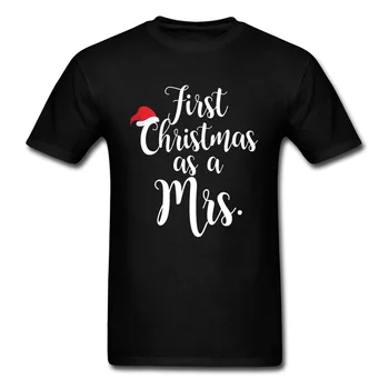 Moj Prvi Božič Kot Gospe T Shirt Za Moške Vrhovi Tees Black T-shirt 90. letih Holiday Gift Oblačila Pismo Tshirt Smešno Pregovor