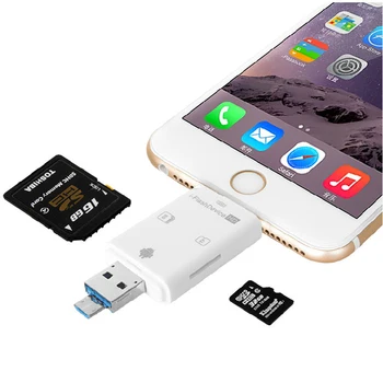 3in1 i Flash Napravo USB OTG Micro USB, SD, SDHC TF Card Reader za iPhone 11 Pro X XS MAX XR 6 7 8 plus 12 Za ipad, Android Telefon