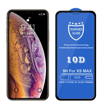 100 kozarcev 10D Kaljeno Steklo Za iPhone Mini 12 11 Max Pro XS XR X 8 7 6 Plus SE Polno Zajetje Zajema Ukrivljen Zaslon Patron Film