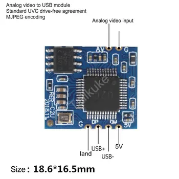 Analogni AV Video za Digitalno Kamero USB Modul CVBS, da USB Čip UVC Pogon-brez Android Linux