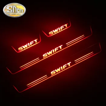 SNCN 4PCS Akril Gibljejo LED Dobrodošli Pedal Avto Izvažajo Ploščica Pedal Vrata Polico Pot Svetlobe Za Suzuki Swift 2016 2017 2018