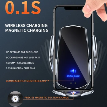 Samodejno QI Avtomobila Mount 15W Magnetni Brezžični Polnilec Zraka Vent Hitro Polnjenje Nosilec za iPhone 12 11 XS XR X 8 Samsung S20 S9 S10