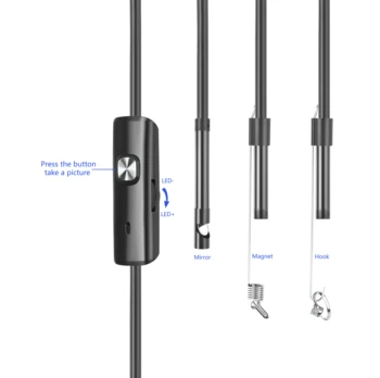 3 v 1 Pametni USB-Endoskop Prilagodljiv Pregledovalna Kamera Endoscopica 480P Borescope z Zaslona za Tip-C Android Telefon PC