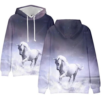 Smešno Novost Priljubljena Equus Caballus 3D Puloverji Jopice, Moške/Ženske Priložnostne Dolgimi Rokavi pulover s kapuco Konj Majica Puloverji