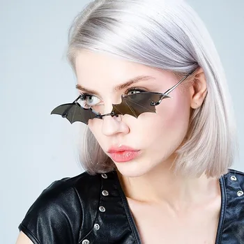 Edinstven Bat sončna Očala Ženske Modni 2020 Rimless sončna Očala Moških Punk Očala brez okvirjev Ocean Objektiv Ogledalo, Steklo Odtenki MM92
