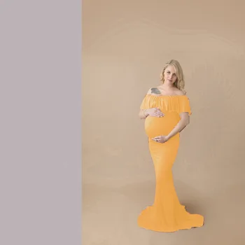 Dolgi Rep morska deklica Porodniškega Halje Fotografije Oblačil Nosečnosti Nosečnice, Obleke za PhotoShoot Baby Tuš Stranka