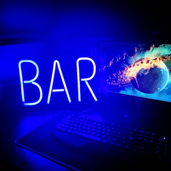 Bar Neonskih napisov s Ploščo Neon Stenske Luči Vzdušje izložbo Stranka Umetnosti Bar Poroko Neonske Svetilke USB Powered Seksi Beseda, Znak