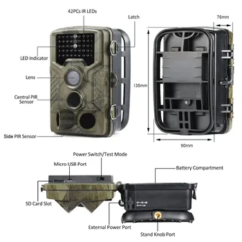 Goujxcy HC800A Lovske kamere night vision infared kamera za živali foto pasti 1080P Digitalni scout gozdu divje fotoaparati