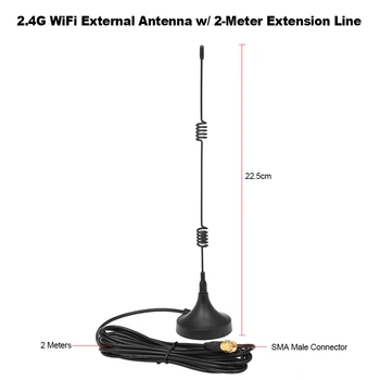 2M Podaljšanje Linije Magnetni Bedak Znanja SMA Moški Konektor W/2.4 GHz WiFi Zunanja Antena za Brezžični Usmerjevalnik WiFi Adapter
