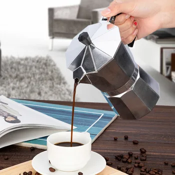 Kavo Pot, Mocha Pot Klasičnih Octagonal Aluminija Pot turško Kavo Espresso Pritisnite Potovanja Kave, Pribor 3 osebe 6 oseb