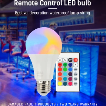 Sprememba barve možnost zatemnitve Z Daljinskim upravljalnikom za Dom 10W E27 RGB+Bela LED Žarnice Barva Spreminja, Lučka z Daljinskim upravljalnikom