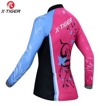 X-Tiger Ženske Kolesarske Jope Pro Dolg Rokav MTB Kolo Oblačila Kolesarska Oblačila Maillot Ciclismo Pomlad/Jesen Cestno Kolo Jersey